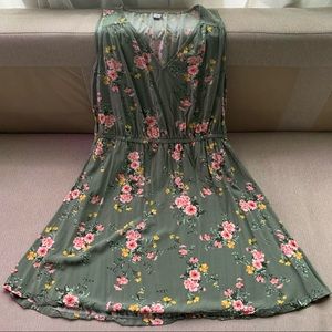 Green floral dress